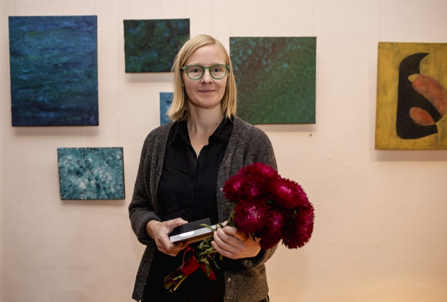 "Domuzīmes" Dzejas balvas šagada laureāte Elīna Bākule-Veira. Foto - Ieva Salmane