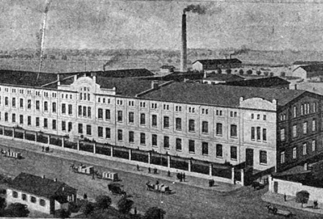 Ģertrūdes Lindenbergas kartonāžas fabrika Boju ielā 27 Aizputē 20. gadsimta sākumā