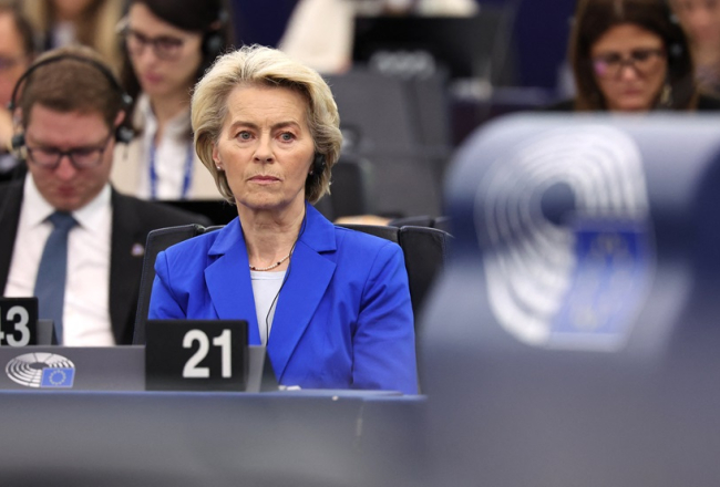 Eiropas Komisijas prezidente Urzula fon der Leiena. Foto - Frederick Florin, AFP