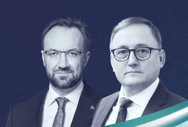 Ģedimins Šimkus (no kreisās) un Mārtiņš Kazāks