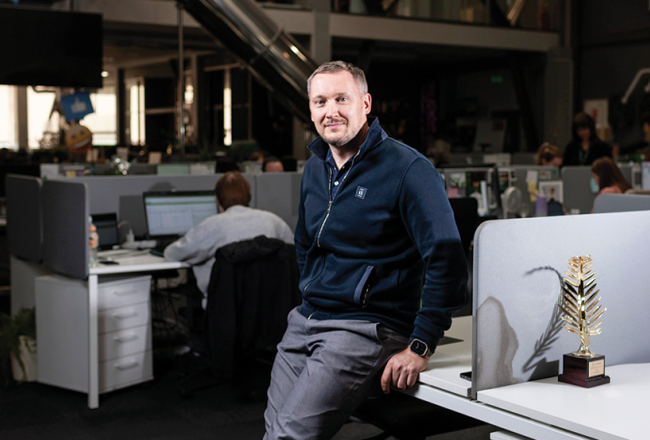 Bite Latvija IKT & IoT biznesa virziena attīstības vadītājs Māris Gaugers.
Foto — Ieva Salmane