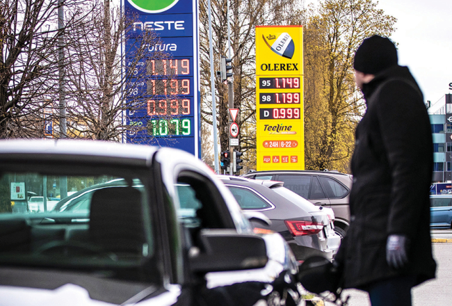 Kāda degvielas uzpildes stacija Tallinā.