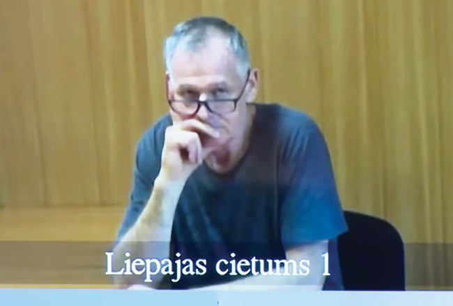 Tiesas sēde, kurai Elmārs Laizāns pieslēdzās attālināti no Liepājas cietuma