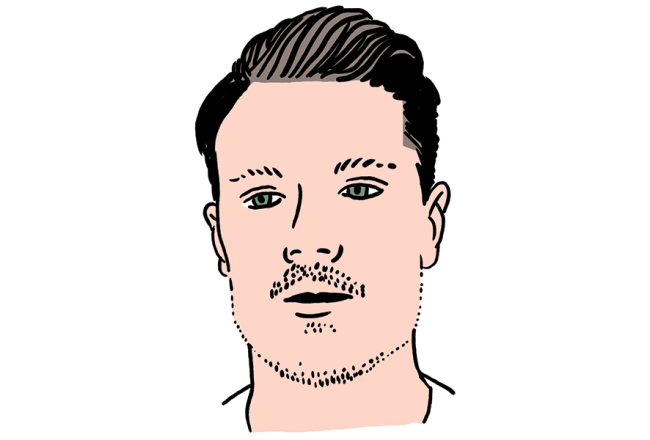 Rūdolfs Balcers. Zīmējums — Ernests Kļaviņš