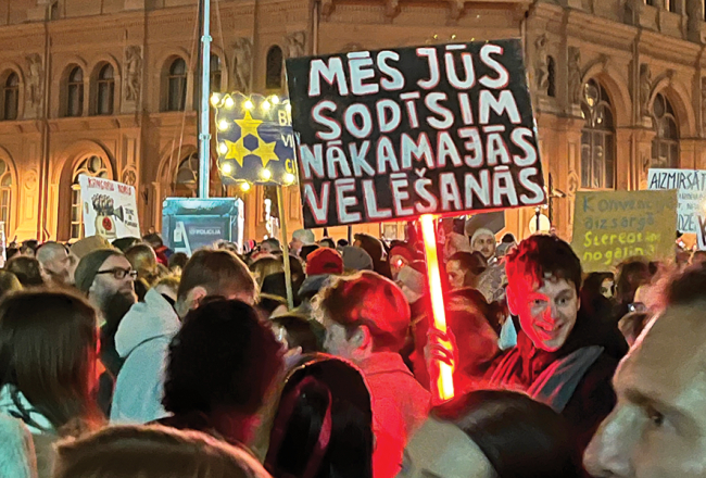 Protesta demonstrācija pagājušā gada 6. novembrī Doma laukumā
