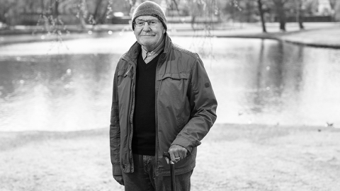 Alberts Bels 2020. gadā, sniedzot interviju žurnālam Ir.
Foto — Reinis Hofmanis