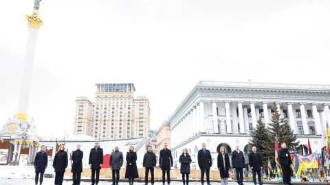 24. februārī solidaritātes vizītē Kijivā ieradās Zviedrijas, Latvijas, Dānijas, Horvātijas, Somijas, Igaunijas, Islandes, Norvēģijas valdību vadītāji, Eiropas Komisijas un Eiropas Padomes prezidents, kā arī Lietuvas aizsardzības ministrs.