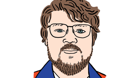 Miķelis Puķītis. Zīmējums — Ernests Kļaviņš