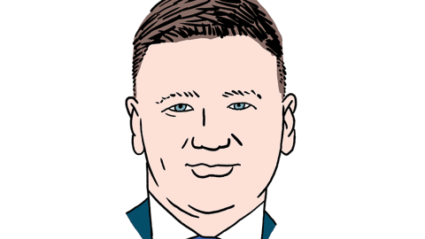 Kārlis Siliņš. Zīmējums — Ernests Kļaviņš