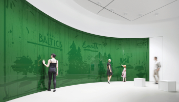 Baltijas paviljona ekspozīcijas centrālais elements ir mākslinieka un dizainera Artūra Analta radītā interaktīvā platforma — kondensāta klāta zaļa stikla siena, uz kuras var rakstīt vai zīmēt. Projekta vizualizācijas