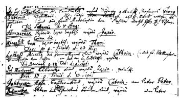 Fragments no Ugāles draudzes baznīcas grāmatas (1699. gada augusts)