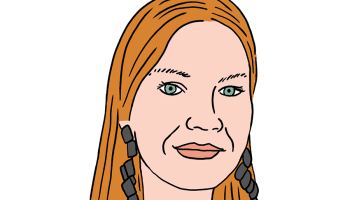 Linda Egle-Šrenka. Zīmējums — Ernests Kļaviņš