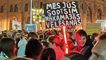Protesta demonstrācija pagājušā gada 6. novembrī Doma laukumā