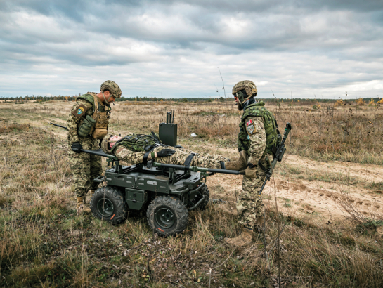 Natrix sauszemes drons NATO digitālās savienojamības mācībās pagājušā gada rudenī. Foto no Natrix arhīva