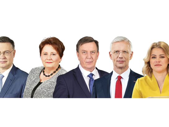 Pieci iepriekšējie Latvijas premjerministri. Valdis Dombrovskis (2009—2015). Laimdota Straujuma (2014—2016). Māris Kučinskis (2016-2019). Krišjānis Kariņš (2019—2023). Evika Siliņa (2023—2025)