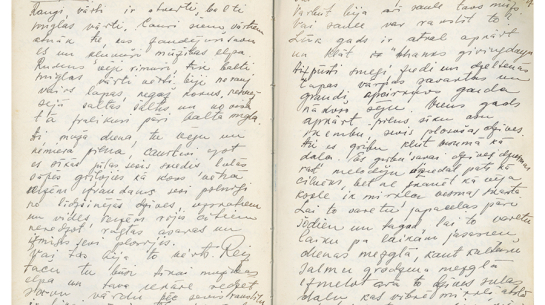 Jūlija Celmiņa pagājušā gadsimta 40.—50. gados rakstītās dienasgrāmatas lappuses