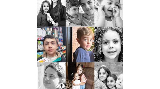 Daži no libāņu bērniem, kas gājuši bojā Izraēlas gaisa triecienos.