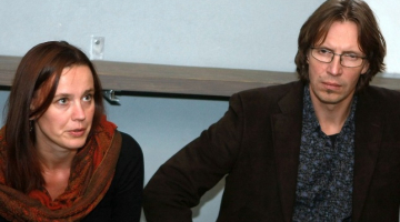 Festivāla direktore Gundega Šmite un diriģents Kaspars Putniņš. Foto - Evija Trifanova, LETA