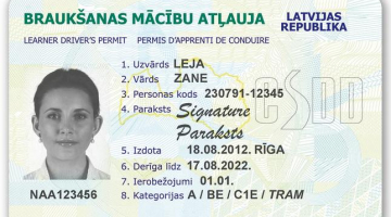 Jaunā parauga autovadītāja apliecība. Publicitātes foto
