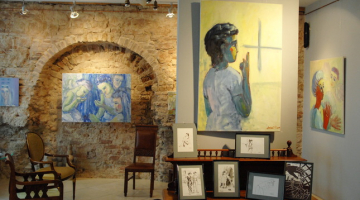 Gleznotājas Līgas Jukšas personālizstāde un plenērs "Gaišās domas" galerijā "Mākslas banka". Foto: Gints Ivuškāns, F64