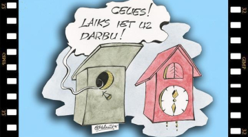 Ilustrācijā izmantota Dzintara Meļņa karikatūra žurnālā "Dadzis", 1995. Nr. 7. RTMM