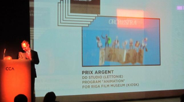 Žūrija iepazīstina ar sudraba balvas ieguvēju Latvijas digitālo programmu "Animācija". Publicitātes foto
