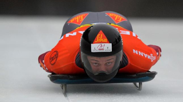 Martins Dukurs trasē. Foto: AFP/LETA
