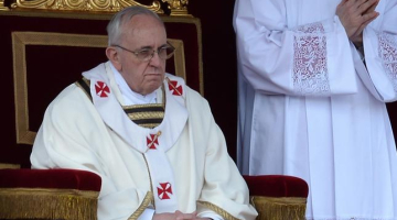 Pāvests Francisks inaugurācijas ceremonijā. Foto: AFP/LETA