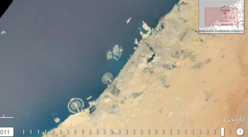 Dubaijas Palmu salu veidošanās. Ekrānšāviņš no Google