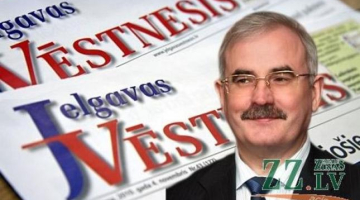Jelgavas domes priekšsēdis Andris Rāviņš un pašvaldības izdevums "Jelgavas Vēstnesis". Fotokolāža no "Zemgales Ziņām".