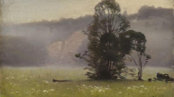 Jūlijs Feders. Rīta migla Koknesē. Foto - Normunds Brasliņš