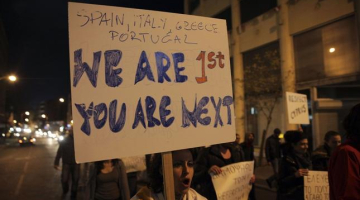 Kipras protestētāji. Foto: AFP/LETA