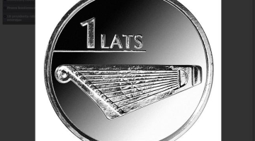 Lata monēta ar kokles attēlu. Ekrānšāviņš no Latvijas Bankas mājas lapas