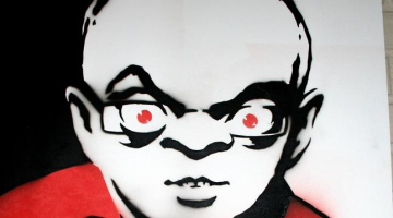 Mākslinieka Vilņa Bulava zīmētā karikatūra "Tu esi gatavs reformām?". Foto: Dāvis Gūtmanis, LETA