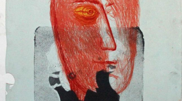 Mākslinieces Lāsmas Pujātes darbs no izstādes "Piedrukas"