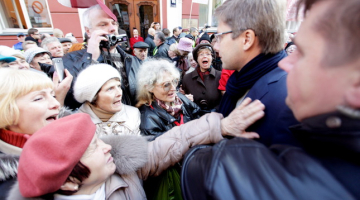 Pie Saeimas galvenais nepārprotami bija Rīgas mērs un Saskaņas centra līderis Nils Ušakovs. Foto: Nora Krevneva, F64