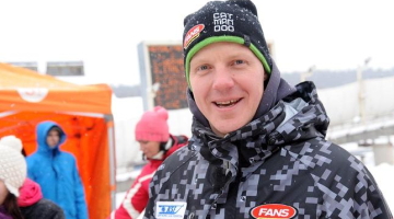 Kamaniņu braucējs Mārtiņš Rubenis "Viesmann" Pasaules kausa 4.posma sacensībās Siguldā. Foto: Evija Trifanova, LETA
