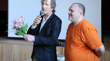 Fredis un Ufo - Radio SWH "Bē Bē Brokastu" balsis. Foto: Evija Trifanova, LETA