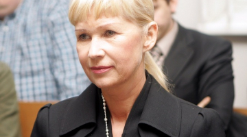Ināra Vilkaste tiesas zālē. Foto: Evija Trifanova, F64