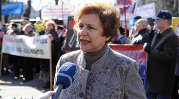 Eiroparlamentāriete un Krievu savienības līdere Tatjana Ždanoka. Foto: Edijs Pālens, LETA