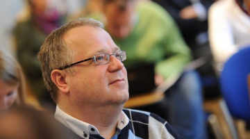 NEPLP priekšsēdētājs Ainārs Dimants. Foto: Evija Trifanova, LETA