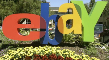 eBay logo. Foto: AFP/LETA