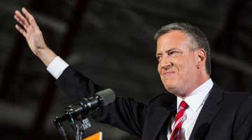 Jaunais Ņujorkas mērs demokrāts Bils de Blasio. Foto: AFP/LETA
