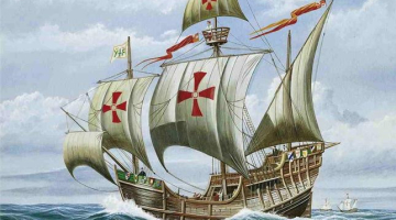 Kolumba kuģa "Santa Maria" attēls.