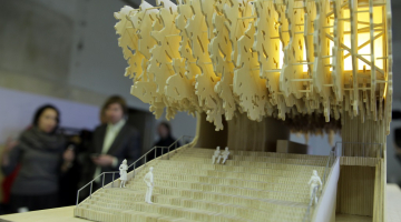 Milānas Expo izstādes Latvijas paviljona makets. Foto: Ieva Čīka, LETA