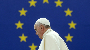 Romas pāvests Francisks Eiropas Parlamentā. Foto: AFP/LETA