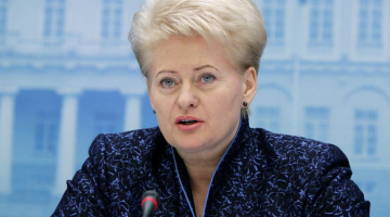 Lietuvas prezidente Daļa Grībauskaite Krieviju nosauca par "teroristisku valsti". Foto: AFP/LETA