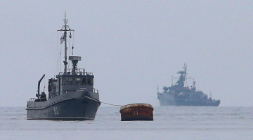 Krievijas patruļkuģi Sevastopolē. Foto: ITAR-TASS/LETA