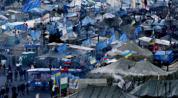 Kijevas Neatkarības laukums šogad marta sākumā Eiromaidana laikā. Foto: ITAR-TASS/LETA