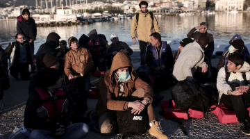 Nelegālie imigranti no Sīrijas šogad aprīlī izcēlušies Lesbas salā Grieķijā. Foto: AFP/LETA